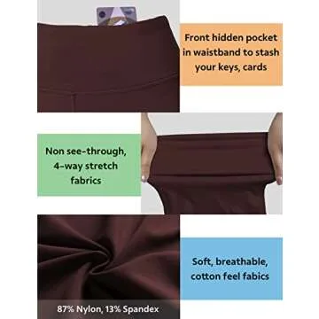 BUBBLELIME 29"/31"/33"/35" 4 Styles Women's Straight Legs Yoga Pants Tummy Control - Straight Leg_Mahoganymaroon M_37" Inseam