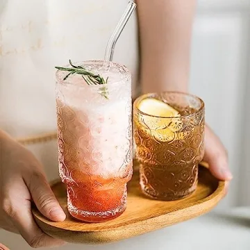 SoulTimes Vintage Glass Cups Set - Elegant Drinkware