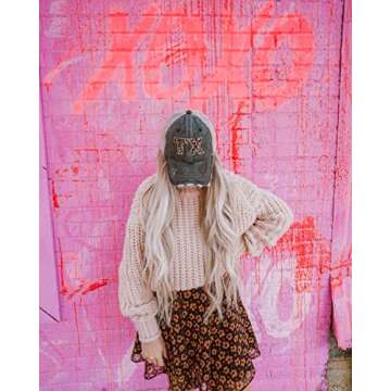 KATYDID Texas Baseball Hat - Trucker Hat for Women - Stylish Cute Baseball Cap (Black Leopard)