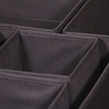 DIOMMELL 12 Pack Foldable Cloth Storage Box Closet Dresser Drawer Organizer Fabric Baskets Bins Containers Divider for Baby Clothes Underwear Bras Socks Lingerie Clothing,Dark Grey 444