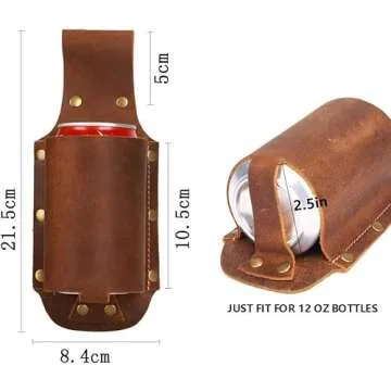 Beer Holder Leather Holster - Unique Beer Gifts for Men for Outdoor Activities