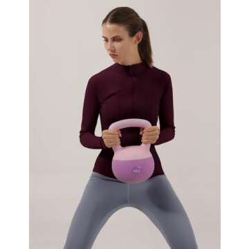 Locachy Women's Slim Fit Full Zip Athletic Running Sports Workout Jacket with Pockets Style 02 Burgundy M