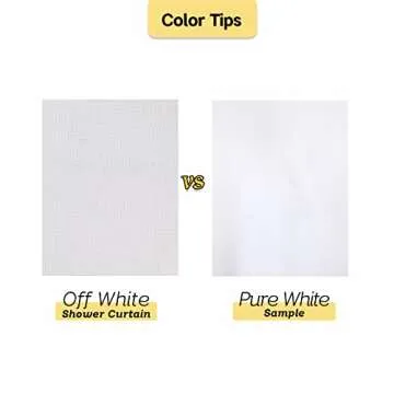 YISURE Cotton Extra Long Fabric 84 Inch Off White Linen Textured Heavy Duty Shower Curtain for Bathroom Hotel Luxury Washable,72''x84''