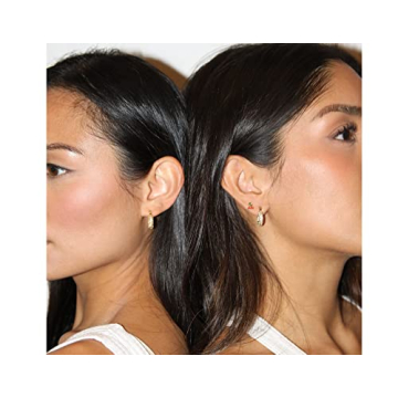 Stylish ELISE & DREW 18k Gold Plated Hoop Earrings