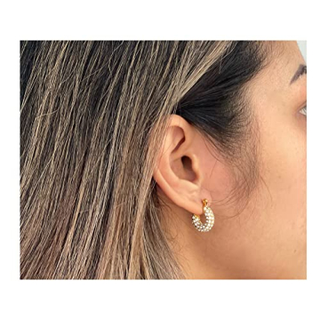 Stylish ELISE & DREW 18k Gold Plated Hoop Earrings