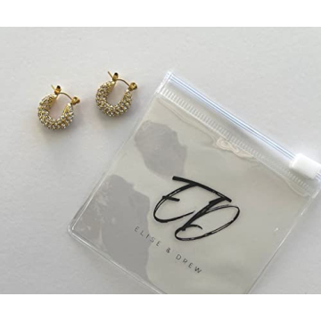 Stylish ELISE & DREW 18k Gold Plated Hoop Earrings