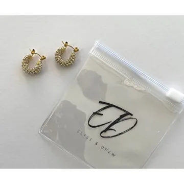 Stylish ELISE & DREW 18k Gold Plated Hoop Earrings