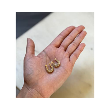 Stylish ELISE & DREW 18k Gold Plated Hoop Earrings