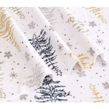 RUVANTI Flannel Sheets Twin Size - 100% Cotton Double Brushed Twin Sheets Set, Deep Pockets 16 Inches, All Seasons Breathable & Extra Soft Bed Sheets, Warm & Cozy, 3 Piece, Christmas Tree