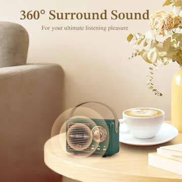 PRUNUS J-999 Retro Bluetooth Speaker,Vintage Decor,Mini Wireless Bluetooth Speaker,Cute Old Fashion Style Support USB/TF Card/AUX for Kitchen Desk Bedroom Office Party Outdoor(Green)