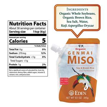Eden Foods Genmai Miso: Organic Soy Bean/Brown Rice 12.1 oz Pkg