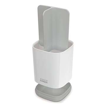 Joseph Joseph Easy-Store - Compact Toothbrush Holder Caddy Bathroom Storage , Grey/White, Regular
