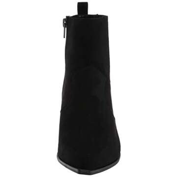 The Drop Women's Sia Pointed Toe Western Ankle Boot, Black, 7.5