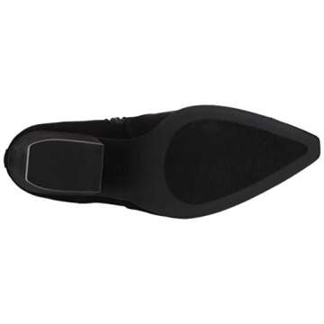 The Drop Women's Sia Pointed Toe Western Ankle Boot, Black, 7.5