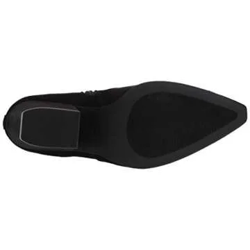 The Drop Women's Sia Pointed Toe Western Ankle Boot, Black, 7.5