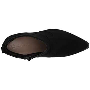 The Drop Women's Sia Pointed Toe Western Ankle Boot, Black, 7.5