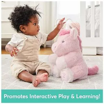 GUND Baby Alora The Unicorn Animated Plush, Singing Stuffed Animal Sensory Toy, Sings ABC Song and 123 Counting Song, Pink, 11”