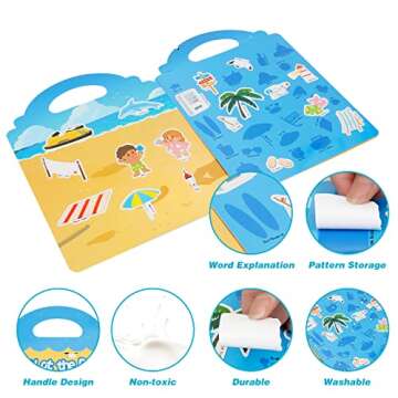 Beach Sticker Book – Reusable Jelly Stickers for Toddlers 2-4