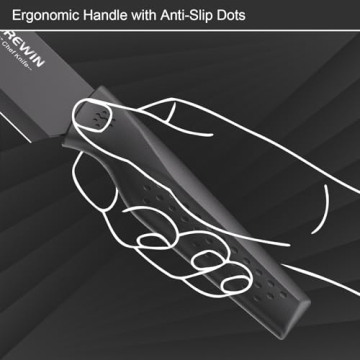 Brewin Kitchen Knife Set with Block for Easy Storage