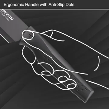 Brewin Kitchen Knife Set with Block for Easy Storage