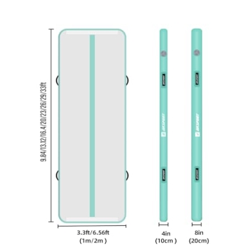 AKSPORT Gymnatsics Air Mat Tumble Track Inflatable Tumbling Mat with Electric Air Pump for Home Use/Tumble/Gym/Training/Cheerleading