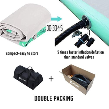 AKSPORT Gymnatsics Air Mat Tumble Track Inflatable Tumbling Mat with Electric Air Pump for Home Use/Tumble/Gym/Training/Cheerleading