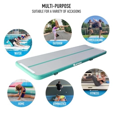 AKSPORT Gymnatsics Air Mat Tumble Track Inflatable Tumbling Mat with Electric Air Pump for Home Use/Tumble/Gym/Training/Cheerleading