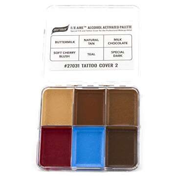 Graftobian F/X Aire Alcohol Activated Palette - SFX Makeup (Tattoo Cover 2 - Dark)
