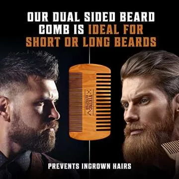 Viking Revolution Beard Grooming Kit for Men - Brush & Comb Set
