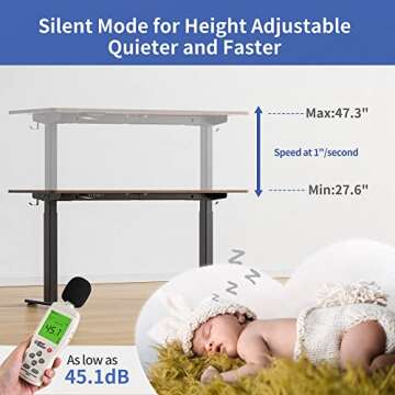 FEZIBO Dual Motor Height Adjustable Standing Desk Frame, Adjustable Desk Legs for 43 Inches to 59 Inches Desk Tops, Home Office Sit Stand Desk Base, Black (Frame Only)