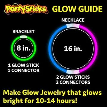 PartySticks Glow Sticks Party Supplies 200pk - 8 Inch Glow in the Dark Light Up Sticks Party Favors, Glow Party Decorations, Neon Party Glow Necklaces and Glow Bracelets with Connectors