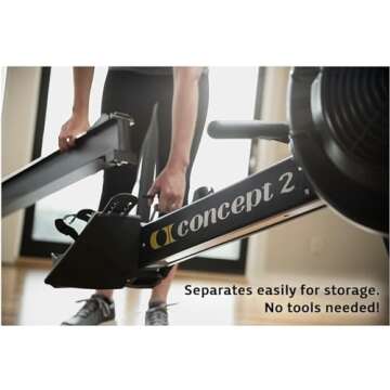 Concept2 RowErg Model D Indoor Rowing Machine Gray Color with PM5 Monitor, Device Holder, Adjustable Air Resistance, Easy Storage