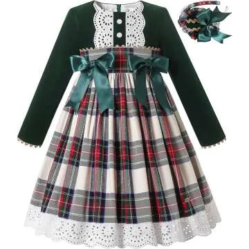 Pettigirl Vintage Plaid Christmas Dress for Girls