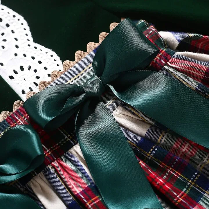 Pettigirl Vintage Plaid Christmas Dress for Girls
