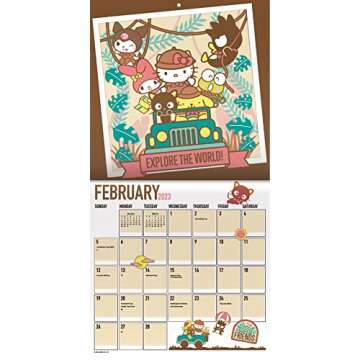 Hello Kitty Calendar 2023 - Deluxe 2023 Hello Kitty Mini Calendar Bundle with Over 100 Calendar Stickers (Kitty White Gifts, Office Supplies)