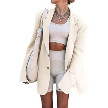 Grlasen Women Casual Elegant Long Sleeve Oversized Lapel Blazers Open Front Solid Work Office Jacket...