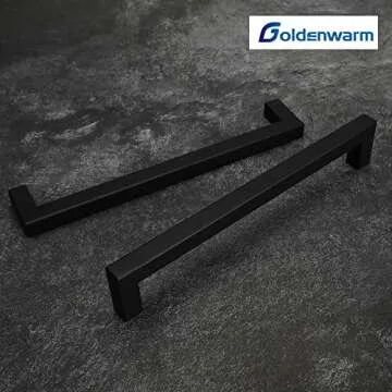 Goldenwarm 5 Pack Black Cabinet Pulls Modern Style
