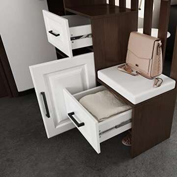 Goldenwarm 5 Pack Black Cabinet Pulls Modern Style