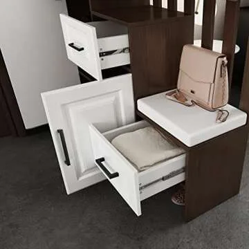 Goldenwarm 5 Pack Black Cabinet Pulls Modern Style