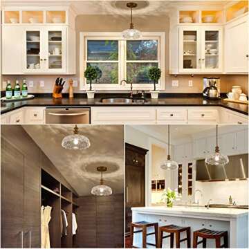 HDDFL Vintage Pendant Lights Fixture Modern Pendant Lighting Fixtures Hanging Lamp for Kitchen Island Bedroom Living Room Hallway 2 Pack