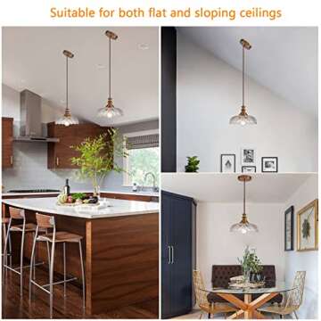 HDDFL Vintage Pendant Lights Fixture Modern Pendant Lighting Fixtures Hanging Lamp for Kitchen Island Bedroom Living Room Hallway 2 Pack