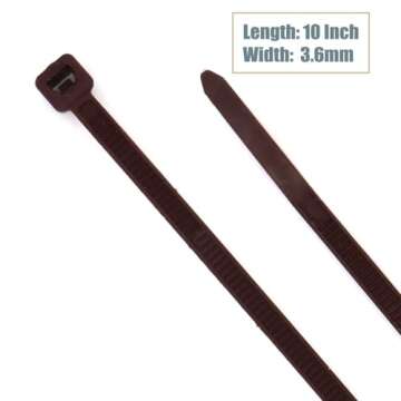 HAODE FASHION Wide 10 Inch Strong Wood Brown Zip Ties 150 Pack, Standard Durable Cable Ties Wood Color-Outdoor, Garden Ties, Office and Kitchen Use