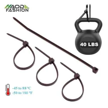 HAODE FASHION Wide 10 Inch Strong Wood Brown Zip Ties 150 Pack, Standard Durable Cable Ties Wood Color-Outdoor, Garden Ties, Office and Kitchen Use