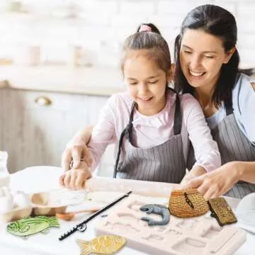 IKOJING Grey Fishing Tool Silicone Mold, Small Fish Fondant Molds, for Kitchen Baking Cake Decoration, Chocolate, Candy, Mousse, Salty Dough, Butter, Sugar Process, UV Resin, Polymer Clay