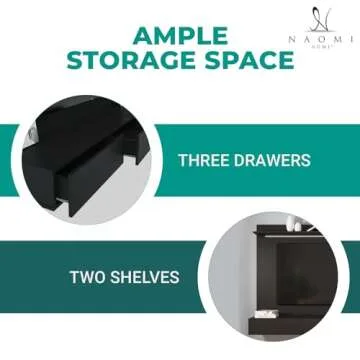 Bliss Modern Wall Mounted Entertainment Center, Floating TV Natural Wall Panel for 70 inch TVs, Tv Frames for Wall Mounted tv with LED Strip, Pull-Out Drawers and Overhead Shelf – Black, Pine Wood