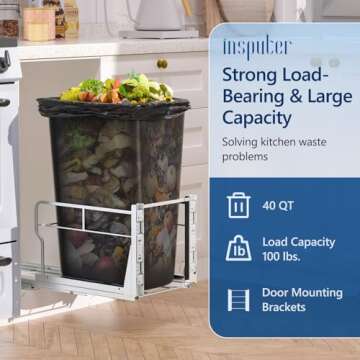 Insputer Under Cabinet Trash Can with Soft-Close Feature