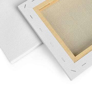 Arteza Paint Canvases for Painting, Pack of 12, 8 x 10 Inches, Blank White Stretched Canvas Bulk, 100% Cotton, 12.3 oz Gesso-Primed, Art Supplies for Adults and Teens, Acrylic Pouring and Oil Painting