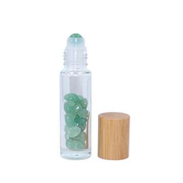 Wresty 10ml Roll On Bottle with Gemstone Tops and Bamboo Lids