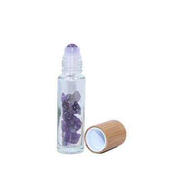 Wresty 10ml Roll On Bottle with Gemstone Tops and Bamboo Lids