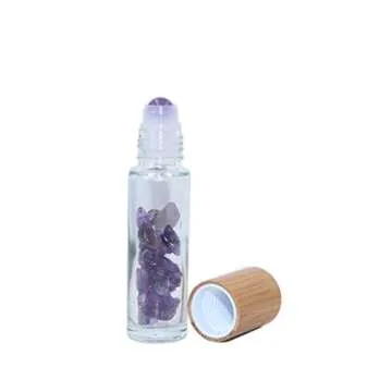 Wresty 10ml Roll On Bottle with Gemstone Tops and Bamboo Lids